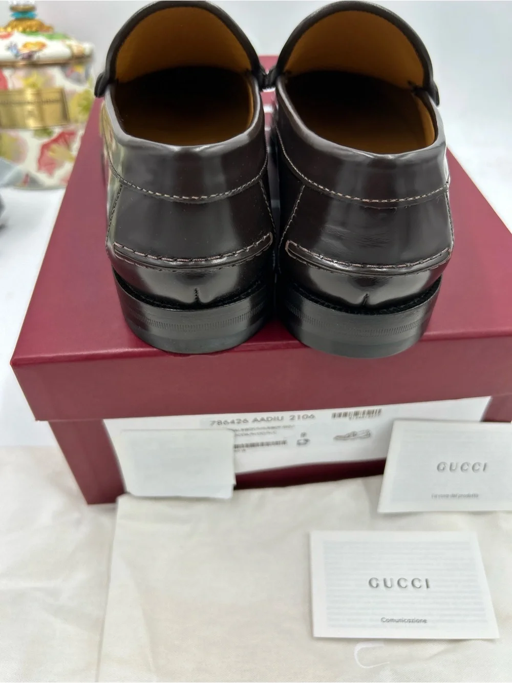Men's Gucci KAVEH GG embossed leather loafers size 8 fits 9US made in Italy